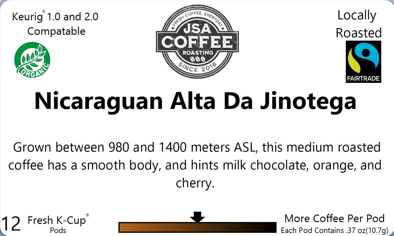 Fresh 12 Pack Organic Fair Trade Nicaragua Alta Da Jinotega
