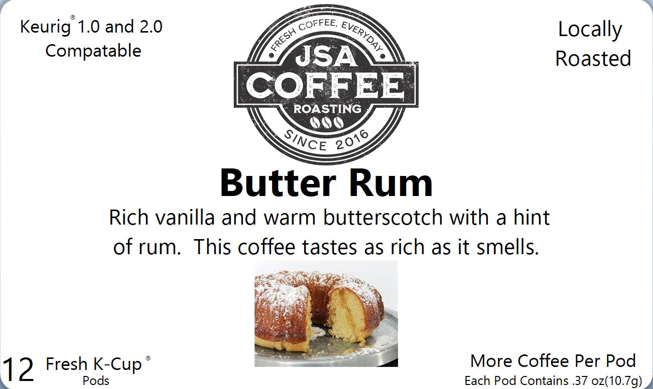 Fresh 12 Pack Butter Rum – JSA Coffee Roasting LLC